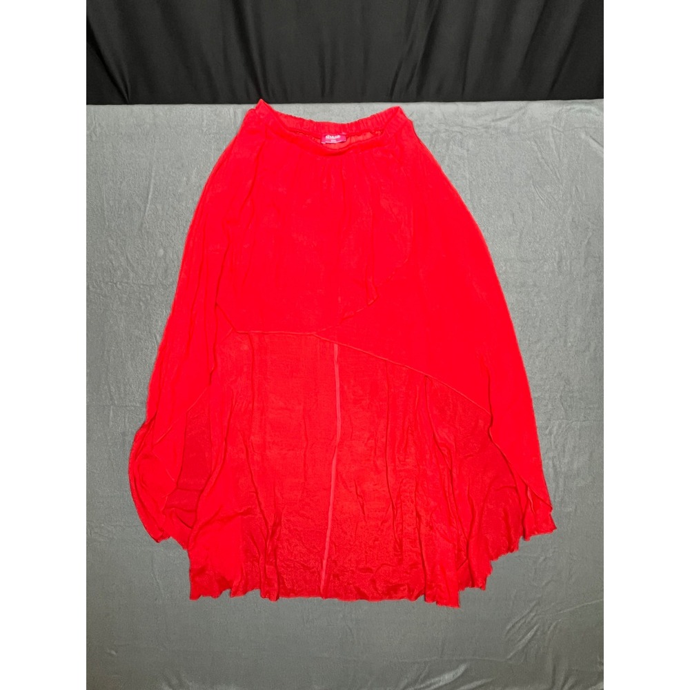Shasa Red High-Low Skirt — Boho Flowy — Size Small